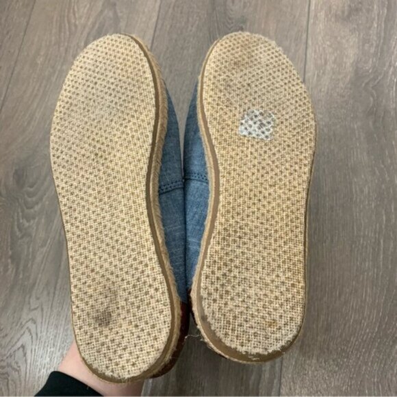 Tom’s Alpargata Women’s Espadrilles Shoes Platform Canvas Open toe Chambray Blue - Picture 12 of 13